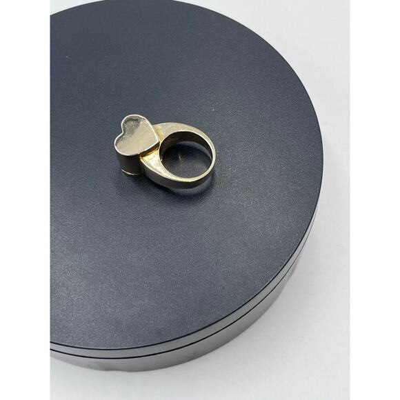 Juicy Couture RARE Vintage Enamel‎ Heart Compartment Gold Tone Ring Sz 7 - Picture 4 of 9